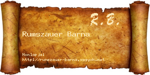 Rumszauer Barna névjegykártya
